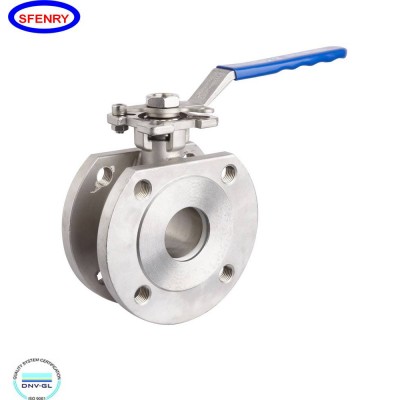 Sfenry Class 150 Wcb Wafer Type Stainless Steel Body Flanged Thin Type Monoblock Ball Valve